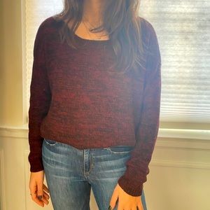 Maroon/Black Millau LF Scoop Neck Sweater